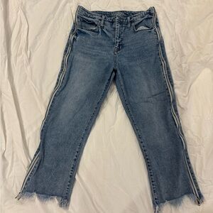 Wild Fable Jeans High Rise Ankle Frayed Distressed Side Zipper Detail - Size: 10